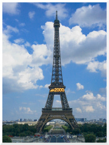 Eiffel Tower with Beautiful Sky Paris Border