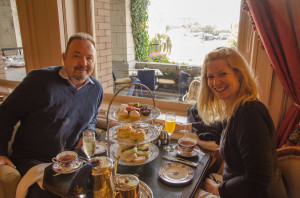 R & S at Afternoon Tea in The  Empress Tea Room