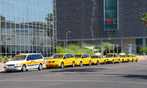 Line of Taxies in Downtown Phoenix
