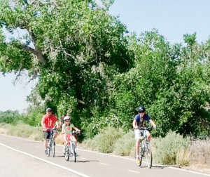 Family Biking on the Bosque