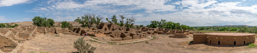 Exploring the Aztec Ruins a panoramic view