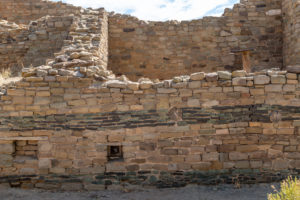 Green layer of stone seen while exploring the Aztec Ruins