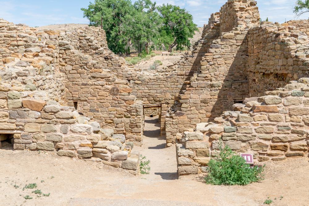 Low doorways observed while exploring the Aztec Ruins