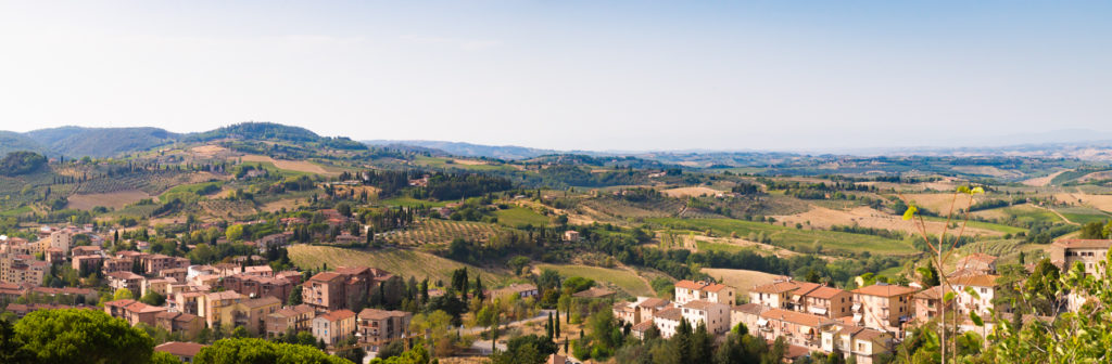 View from one of the popular hill towns of Tuscany