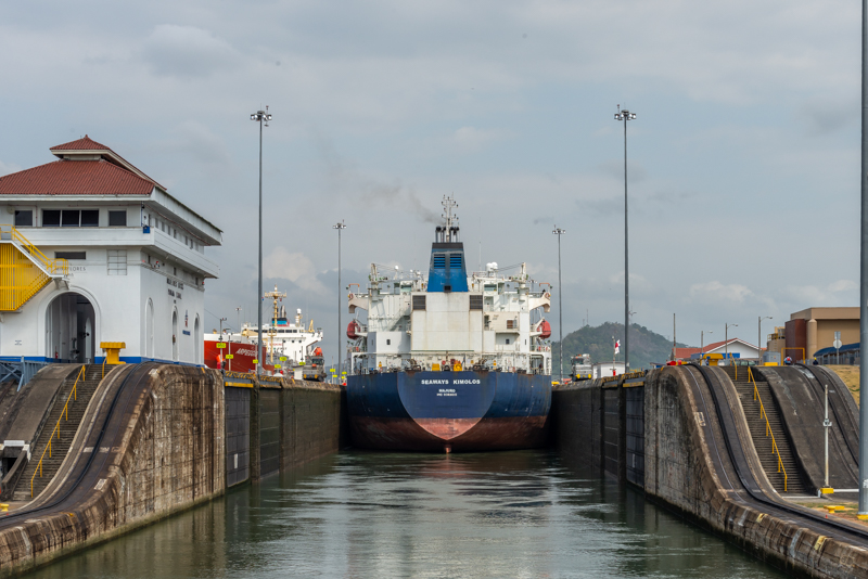 Miraflores locks in Panama Canal